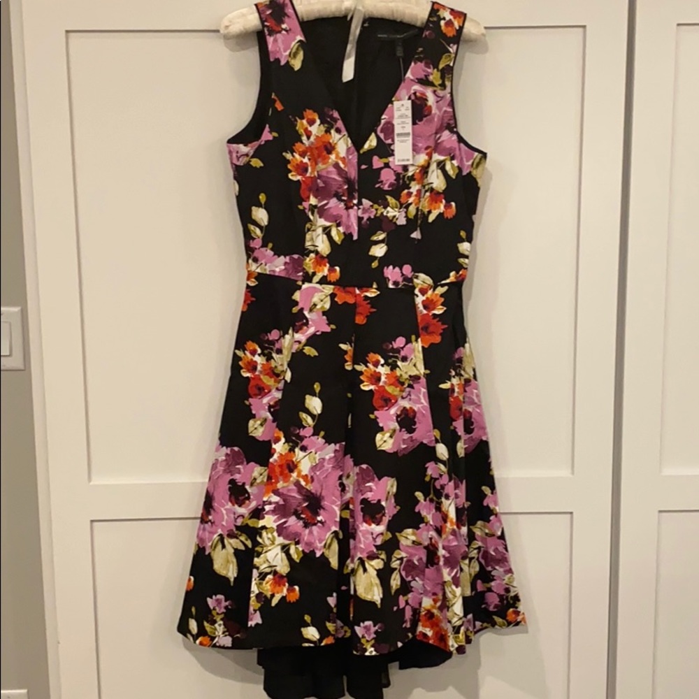 Floral aline high low dress with pockets